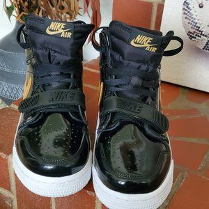 gold nike high tops 
